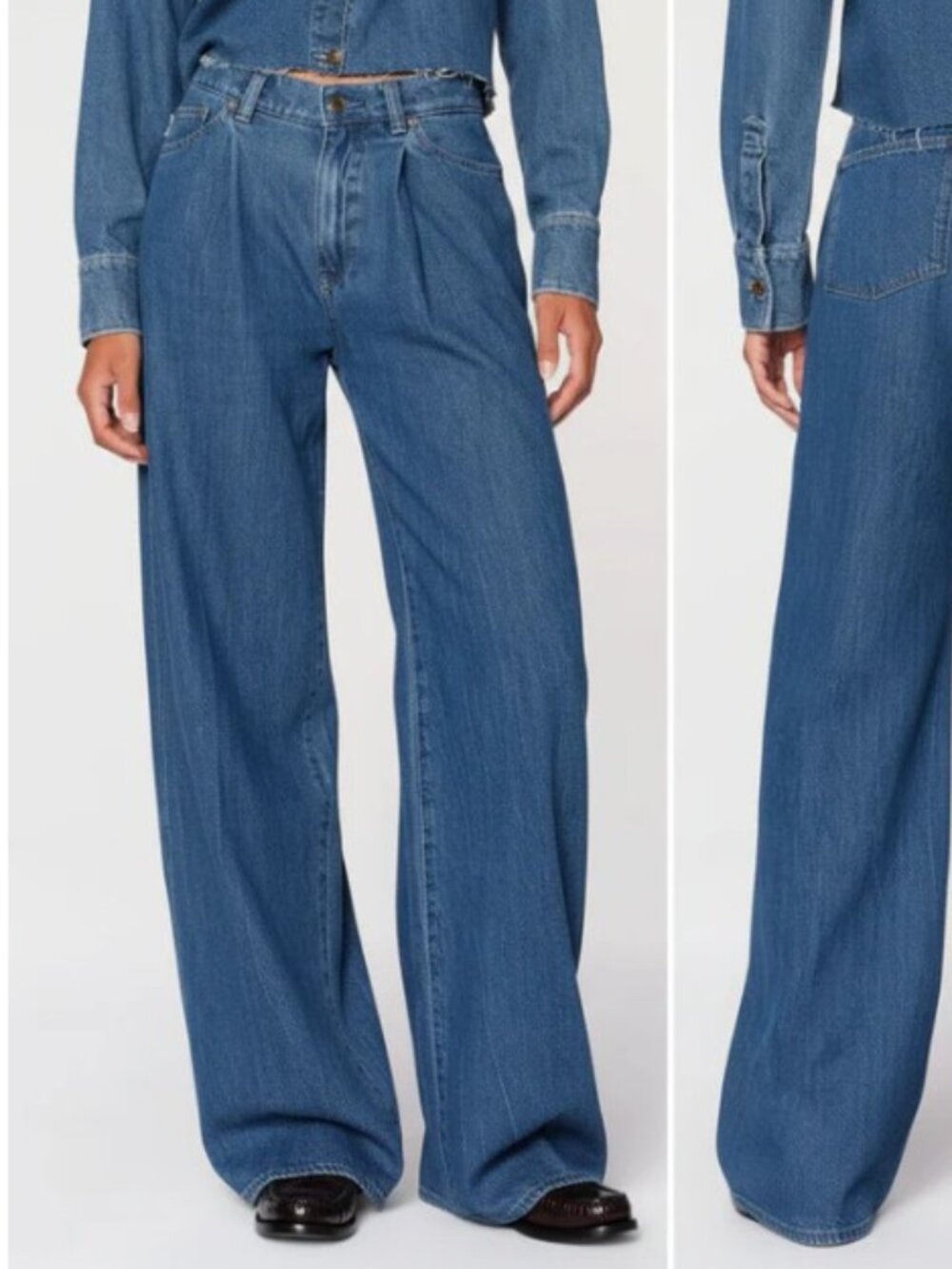 DL1961 Isabel Pleated Wide Leg Jeans North Beach Womens 28 - Picture 13 of 15